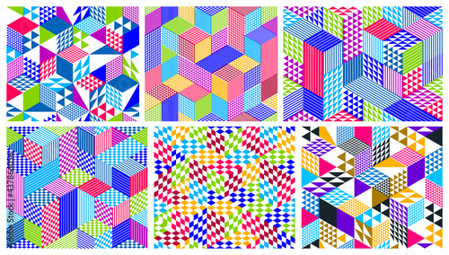 Seamless cubes vector backg...