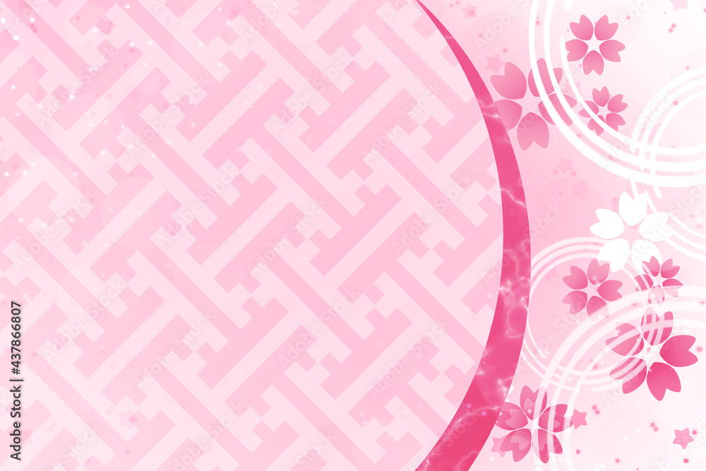 桜模様の背景 長方形 ピンク キラキラ Stock イラスト Adobe Stock