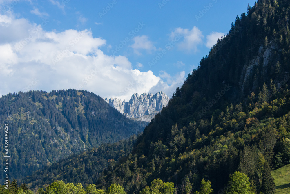 Gorgeous Swiss landscape in the mountains