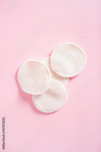 zero waste eco friendly hygiene bathroom concept. reusable washable cotton pads