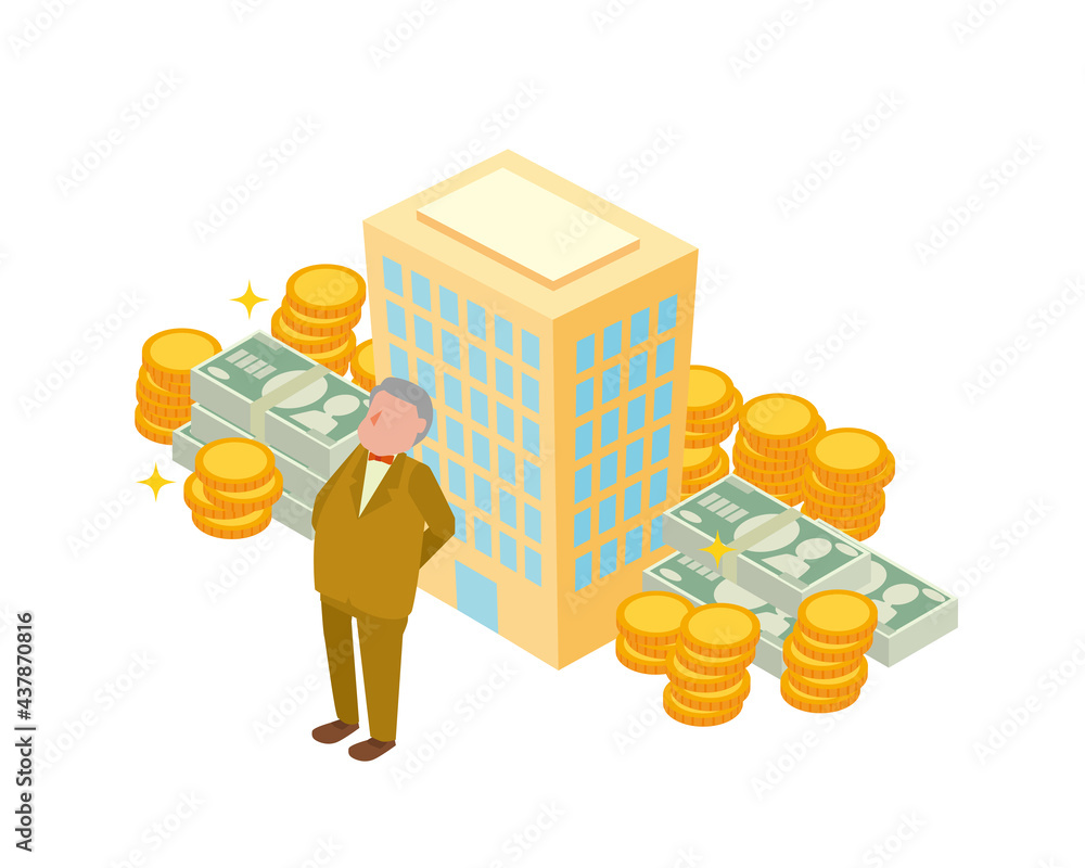 お金持ちのアイソメトリックイラスト Stock Vector Adobe Stock