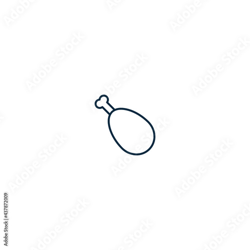 Chicken Leg Icon Food Meat Outlined
