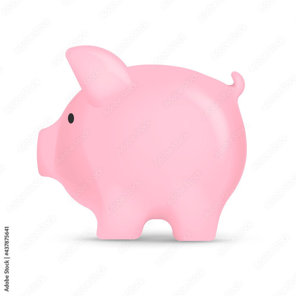 Pink piggy bank isolated on white background. Vector illustration. Pink piggy bank isolated on white background. Vector illustration.