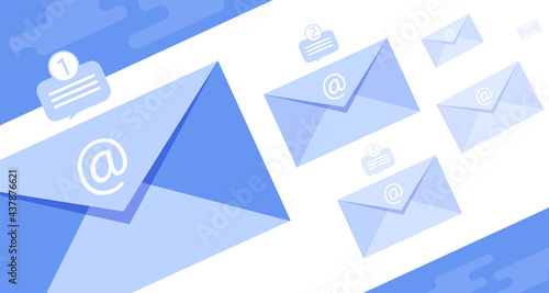 Envelopes with dialog. Concept background.
