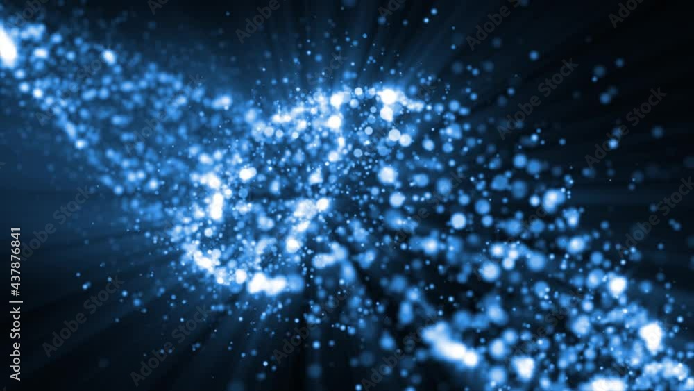 4K Abstract background animation shining blue particles and dust flowing in space loop 4K Abstract background animation shining blue particles and dust flowing in space loop