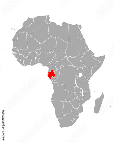 Karte von Gabun in Afrika