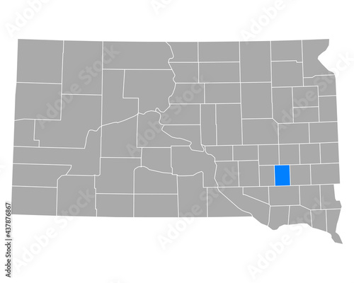 Karte von Hanson in South Dakota