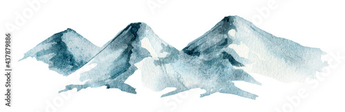 Photography Mountain landscape watercolor illustration