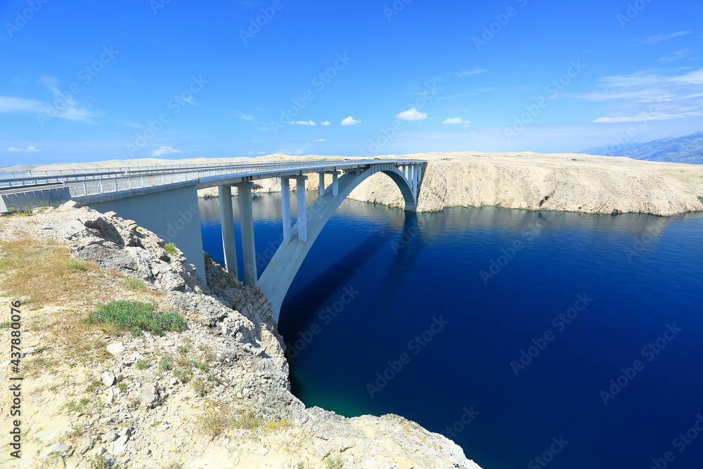 Pag bridge over Adriatic sea, Croatia