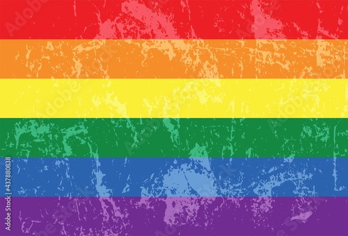 Rainbow  grunge flag. Lgbt colors.Pride month. June