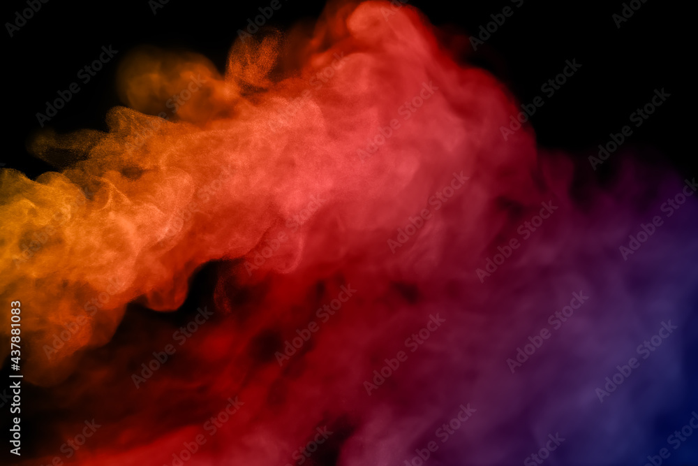 colorful smoke steam isolated black background colorful smoke steam isolated black background