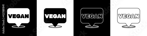 Set Vegan food diet icon isolated Set background. Organic, bio, eco symbol. Vegan, no meat, lactose free, healthy, fresh and nonviolent food. Vector