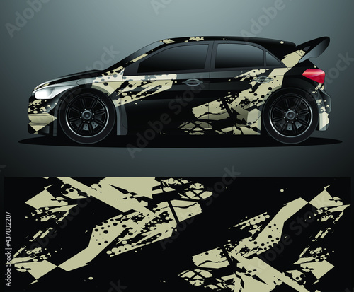 Rally car decal graphic wrap vector  abstract background