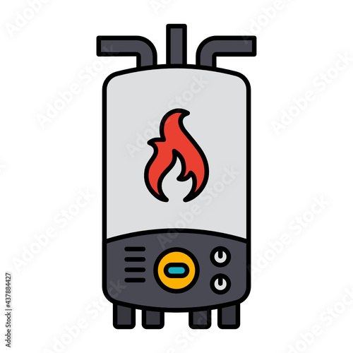 Combi Boiler insurance Concept, Accidental physical damage to equipment vector color icon design, Financial loss Protection Symbol, Risk management Sign, Tankless Gas Water Heater stock illustration