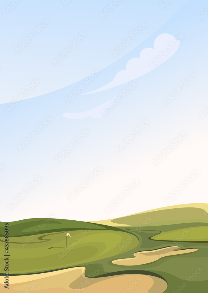 Obraz premium Classic golf course. Outdoor sport location in vertical orientation.