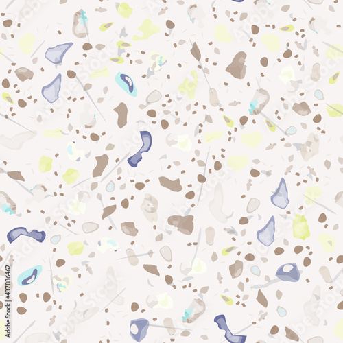 Terrazzo Texture Vector. Flooring Seamless Pattern