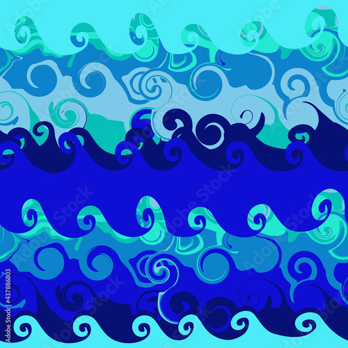 Waves Seamless Pattern.	