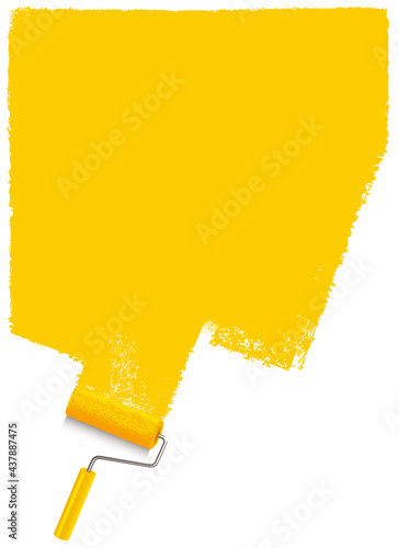 yellow paint strokes with paint roller