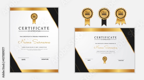 Modern black and gold certificate 