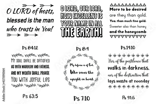 Set of Bible verses. Christian Quotes and Scripture sayings 
