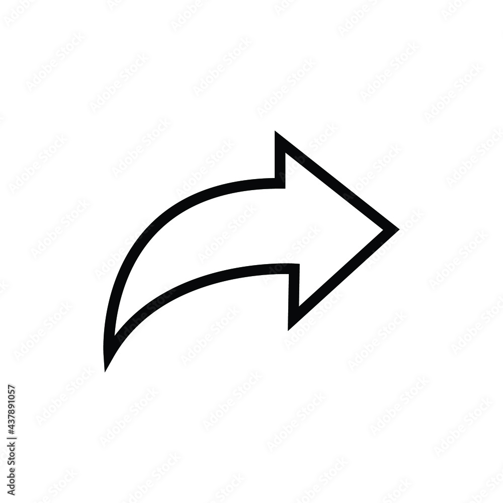 Arrow vector line icon illustration isolated on white background. Arrow vector line icon illustration isolated on white background.