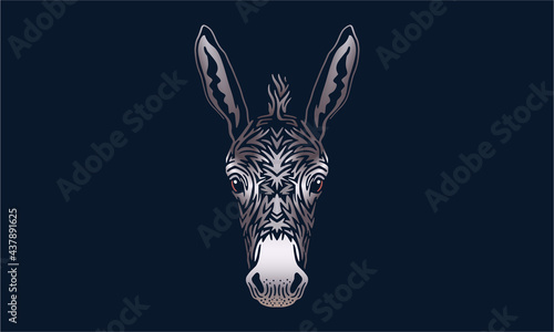 donkey on black background