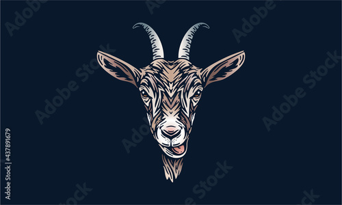 goat on black background