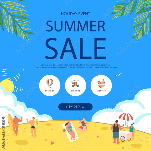 summer shopping event illustration. Banner
