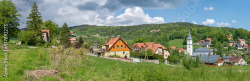 Panorama of Szklarska Poreba in the Karkonosze Mountains Poland  © Marcin