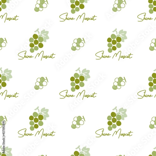 Green Shine Muscat Grapes Vector Graphic Seamless Pattern
