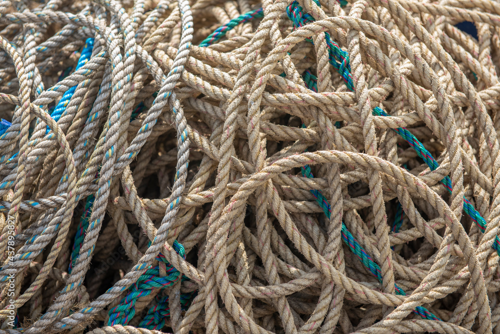 Background image of a bundle of nautical ropes 
