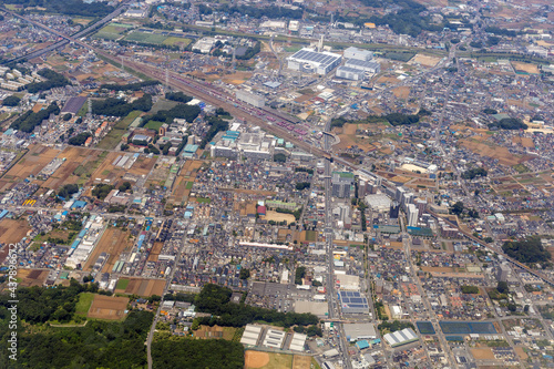 武蔵野線の新座駅付近を空撮