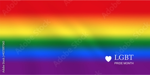 Illustration of rainbow flag. Pride month symbol.