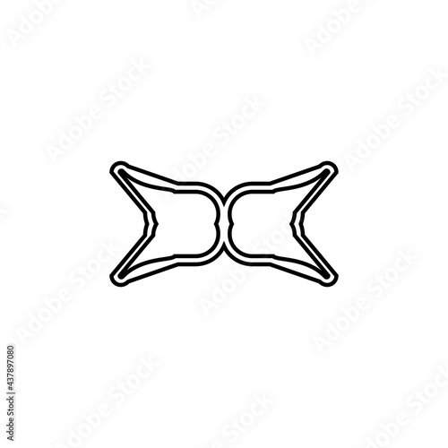 Bow tie line icon. Simple style man fashion poster background symbol. Bow tie text frame. Logo design element. T-shirt printing. Vector for sticker.