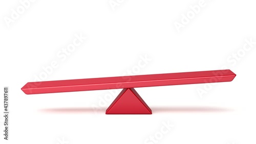Empty seesaw on white background photo