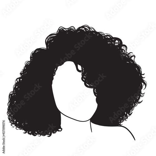 Curly hair shoulder length girl avatar vector isolated