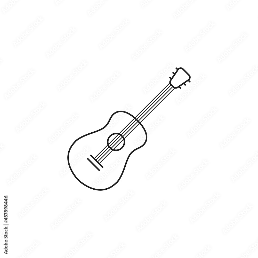 Fototapeta premium Guitar icon flat vector illustration
