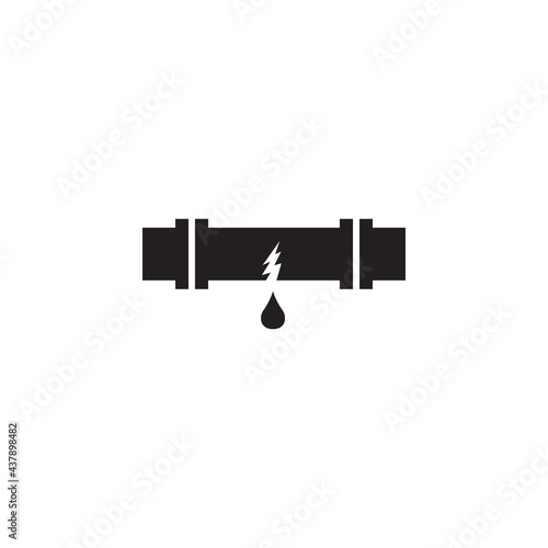 Leakage pipe icon flat vector illustration