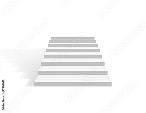 White stairs realistic in concrete interior  3d render