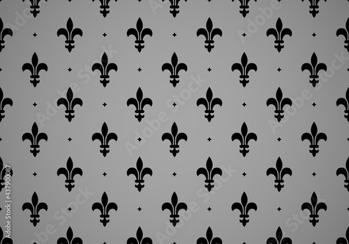 Flower geometric pattern. Seamless vector background. Black and gray ornament © ELENA