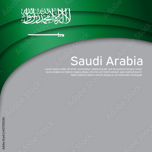 Abstract waving saudi arabia flag. Paper cut style. Creative background for the design of patriotic holiday cards. National poster. Banner in national colors of saudi arabia. Vector illustration