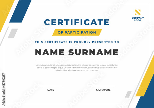 Abstract geometric certificate template flat design, appreciation for business and education.