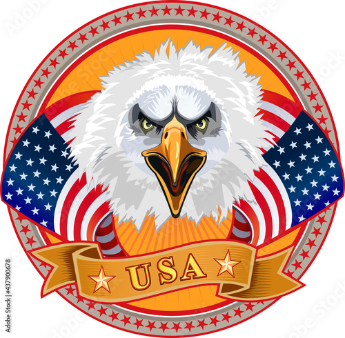 American Redoubtable  Eagle with USA flags