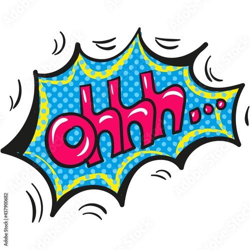 Ohhh speech bubble comic text cartoon vector
