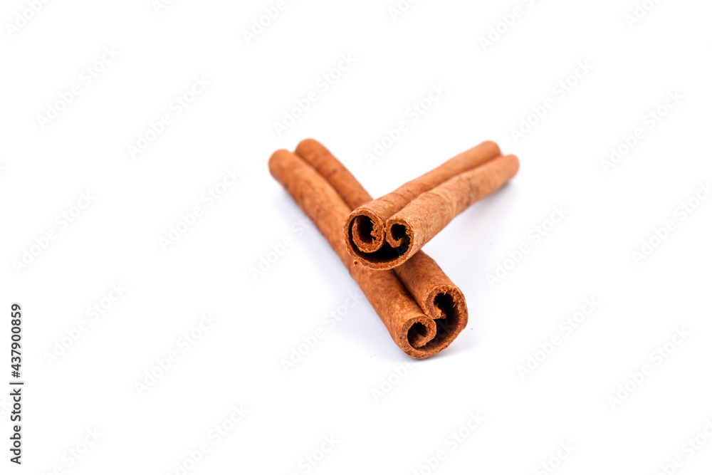 Fragrant cinnamon sticks isolated on white background Fragrant cinnamon sticks isolated on white background