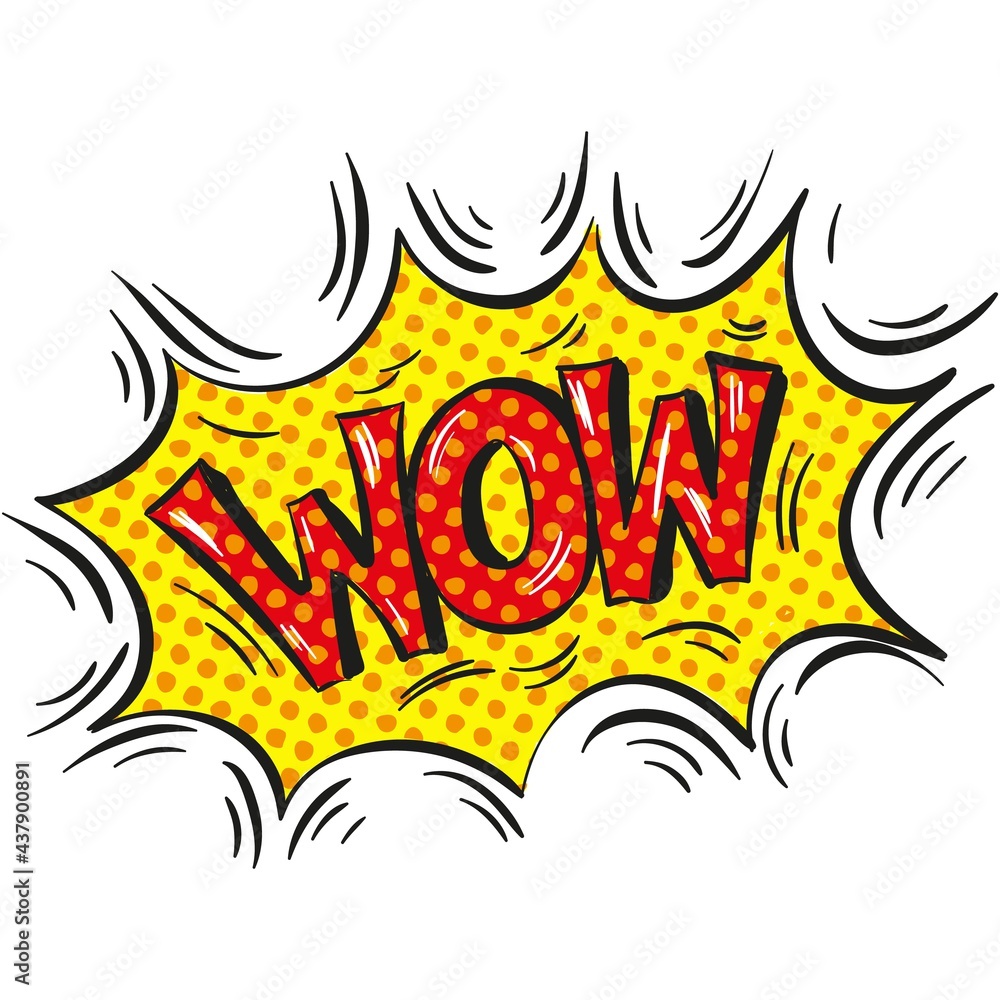 Wow speech bubble comic cartoon vector on white Wow speech bubble comic cartoon vector on white
