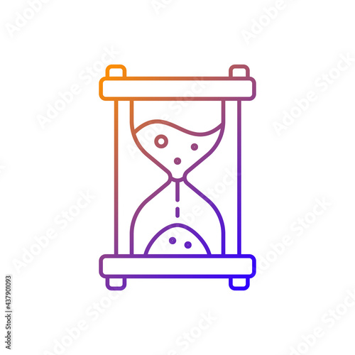 Hour glass gradient linear vector icon. Time measurement. Countdown with old clock. Solving puzzles, clues for riddles. Thin line color symbols. Modern style pictogram. Vector isolated outline drawing