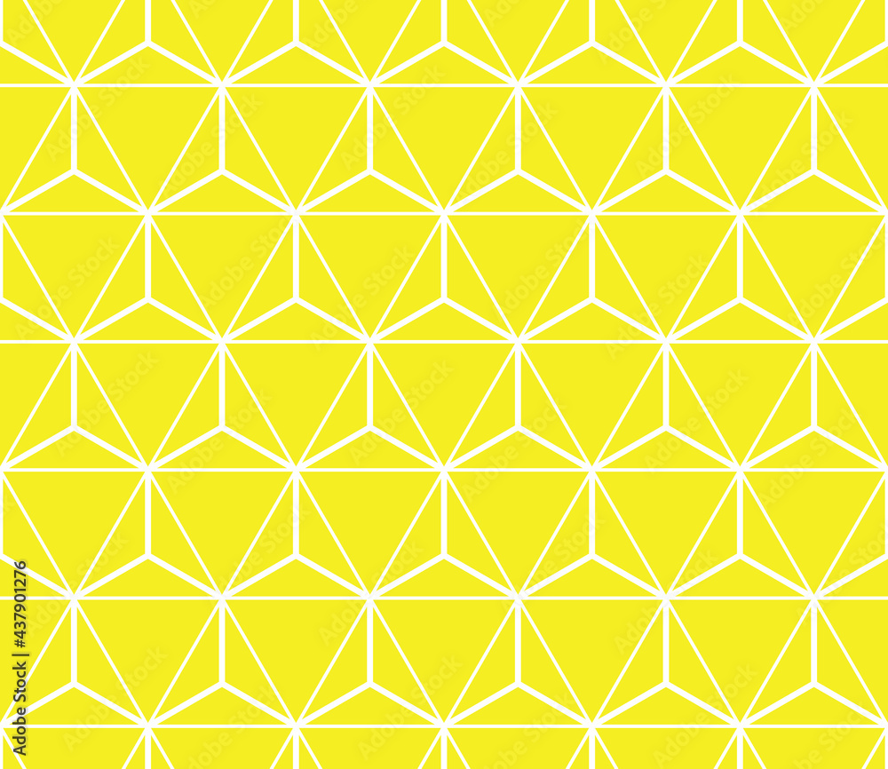 Fototapeta premium Abstract geometric pattern. A seamless vector background. White and yellow ornament. Graphic modern pattern. Simple lattice graphic design