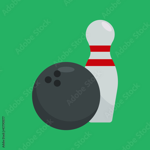 bowling sport pin icon illustration vector graphic