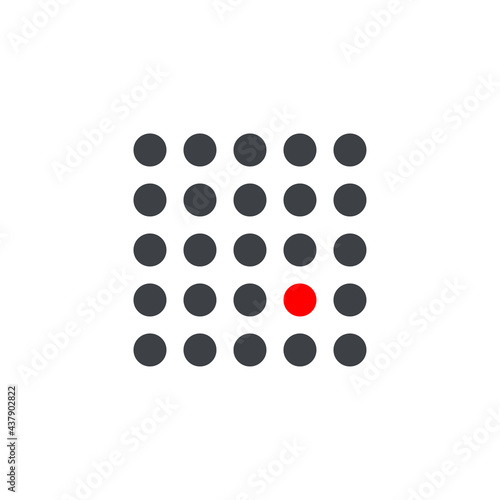 Metaphor for uniqueness, difference. Minimal independence icon